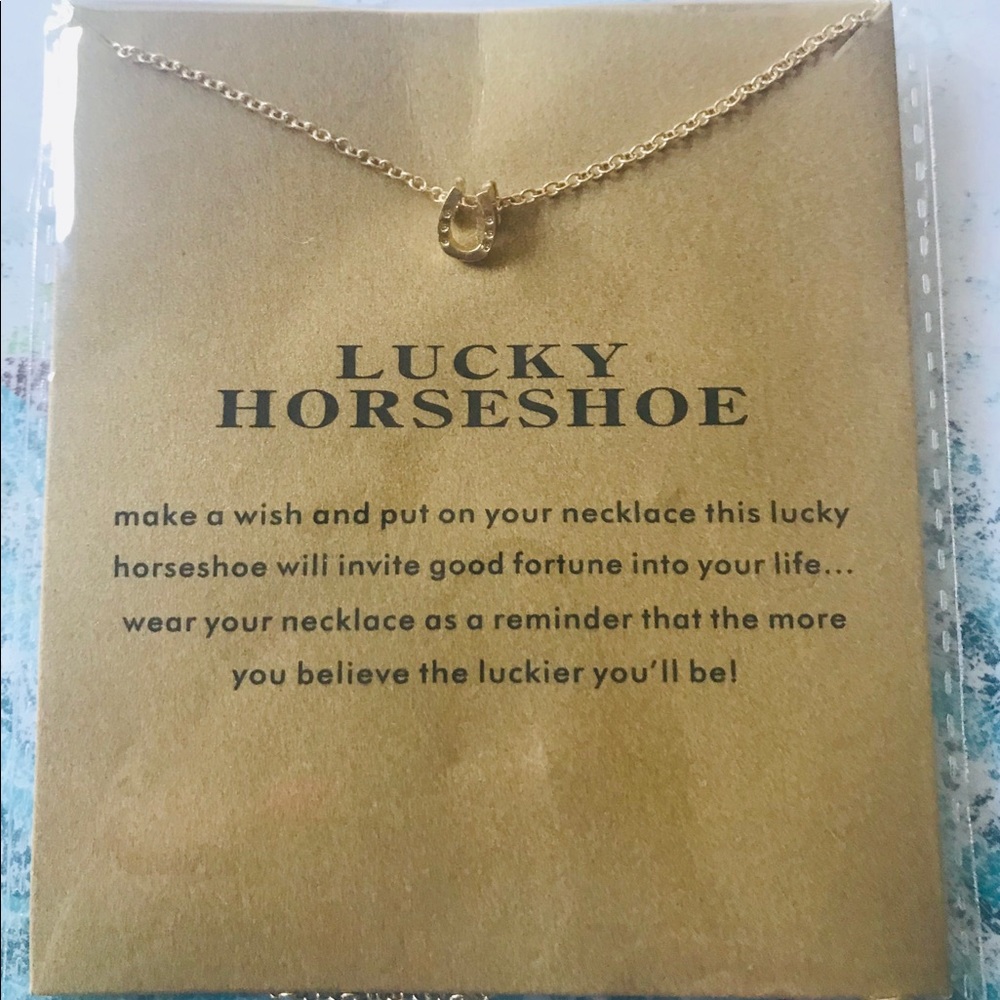 Lucky horseshoe necklace gold tone  - Picture 3 of 4